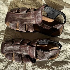 Men's Brown Leather Fisherman Sandals